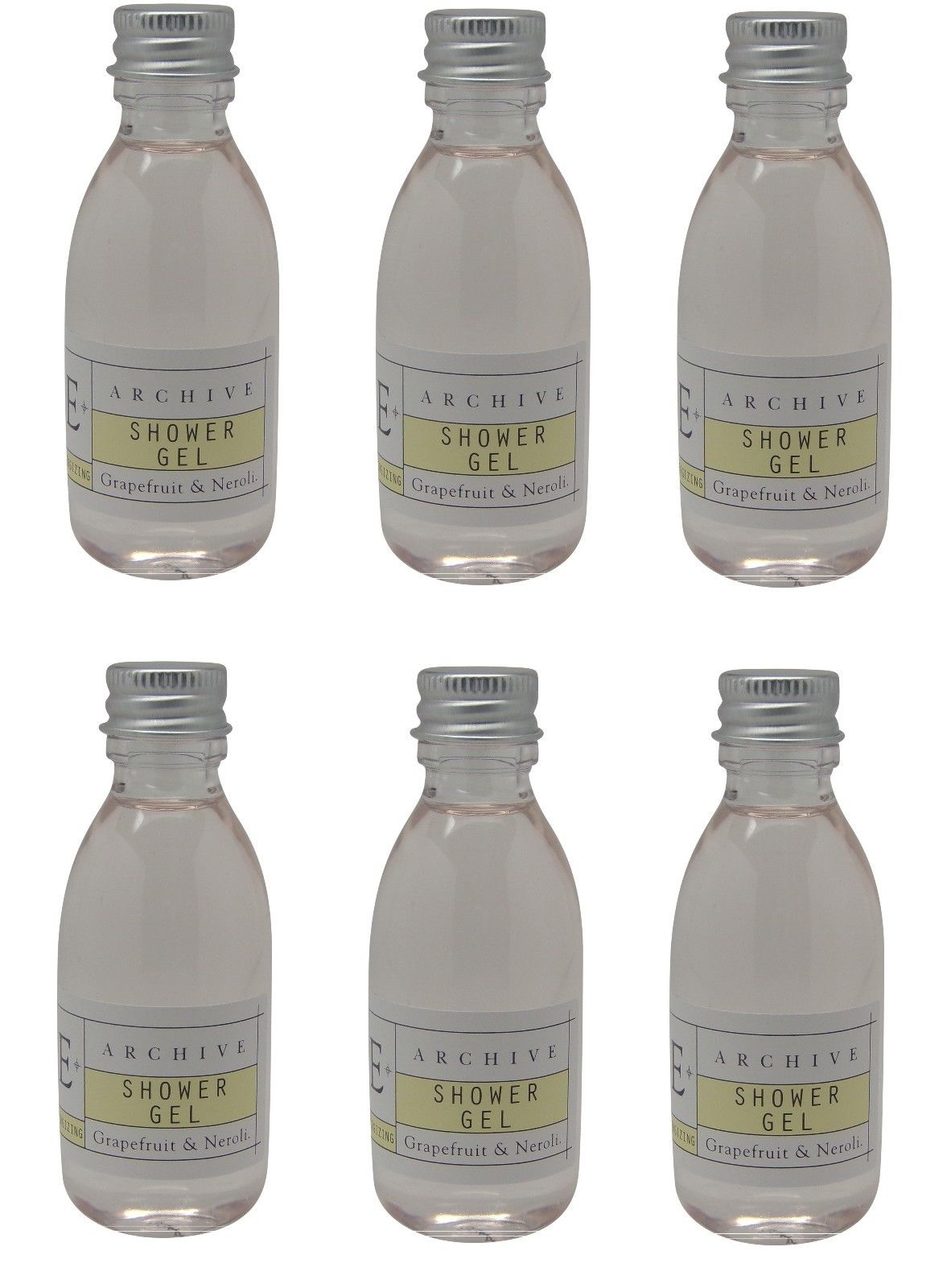 Archive Grapefruit & Neroli Energizing Shower Gel Lot Of 6 Each 1.5oz Bottles