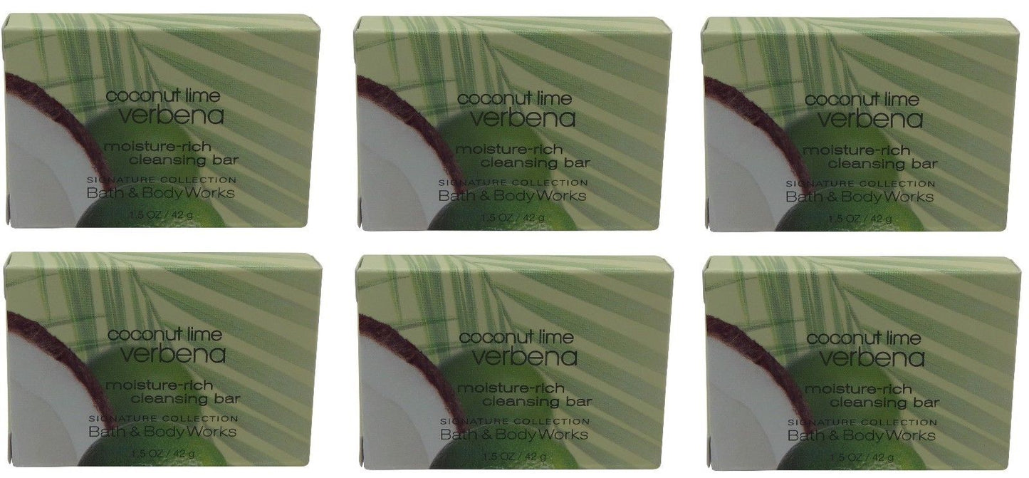 Bath and Body Works Coconut Lime Verbena Bath Soap lot of 6 bars. Total of 9oz