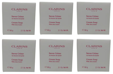 Clarins Cream Soap lot of 6 each 2oz bars Total of 12oz