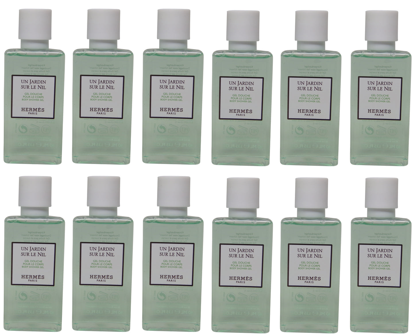 Hermes Un Jardin Sur le Nil Body Cleansing Gel lot of 12ea 1.35oz Bottles. Total of 16.2oz