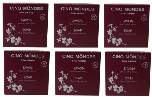 Cinq Mondes Soap Rituel de l'Atlas lot of 6 each 1.4oz. Total of 8.4oz