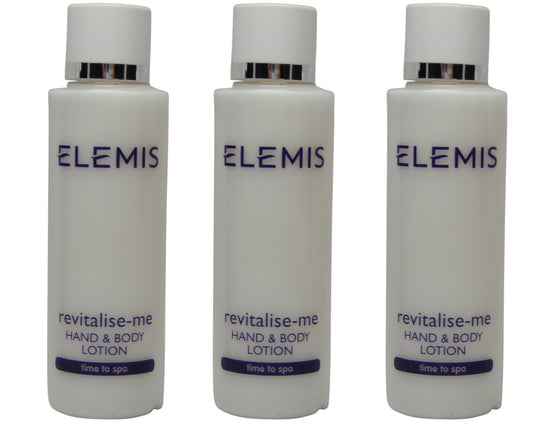 Elemis Revitalize Me Hand & Body Lotion lot of 3 Bottles each 1.7oz. Total of 5.1oz