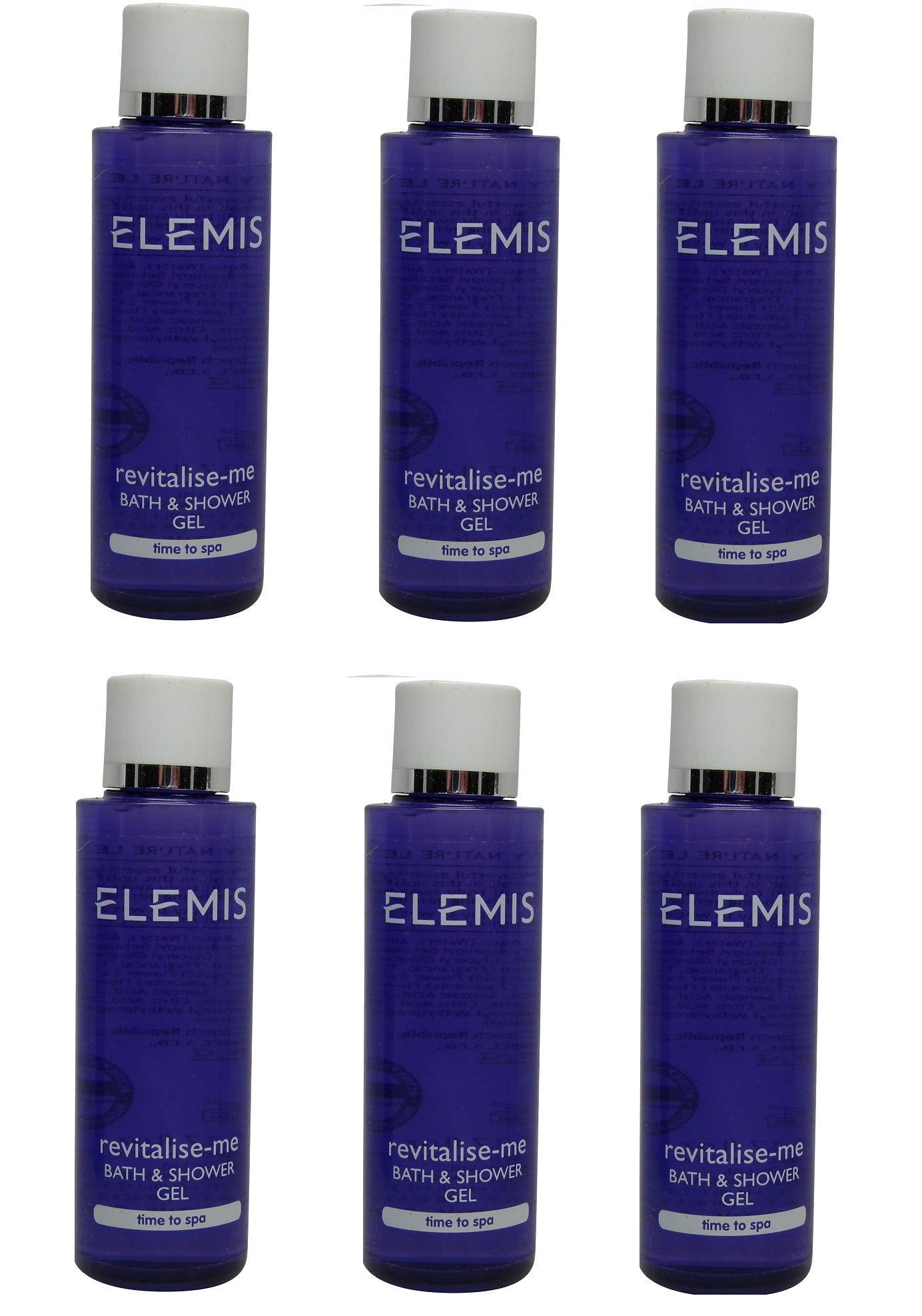 Elemis Revitalize Me Bath & Shower Gel lot of 6 Bottles each 1.7oz. Total of 10.2oz