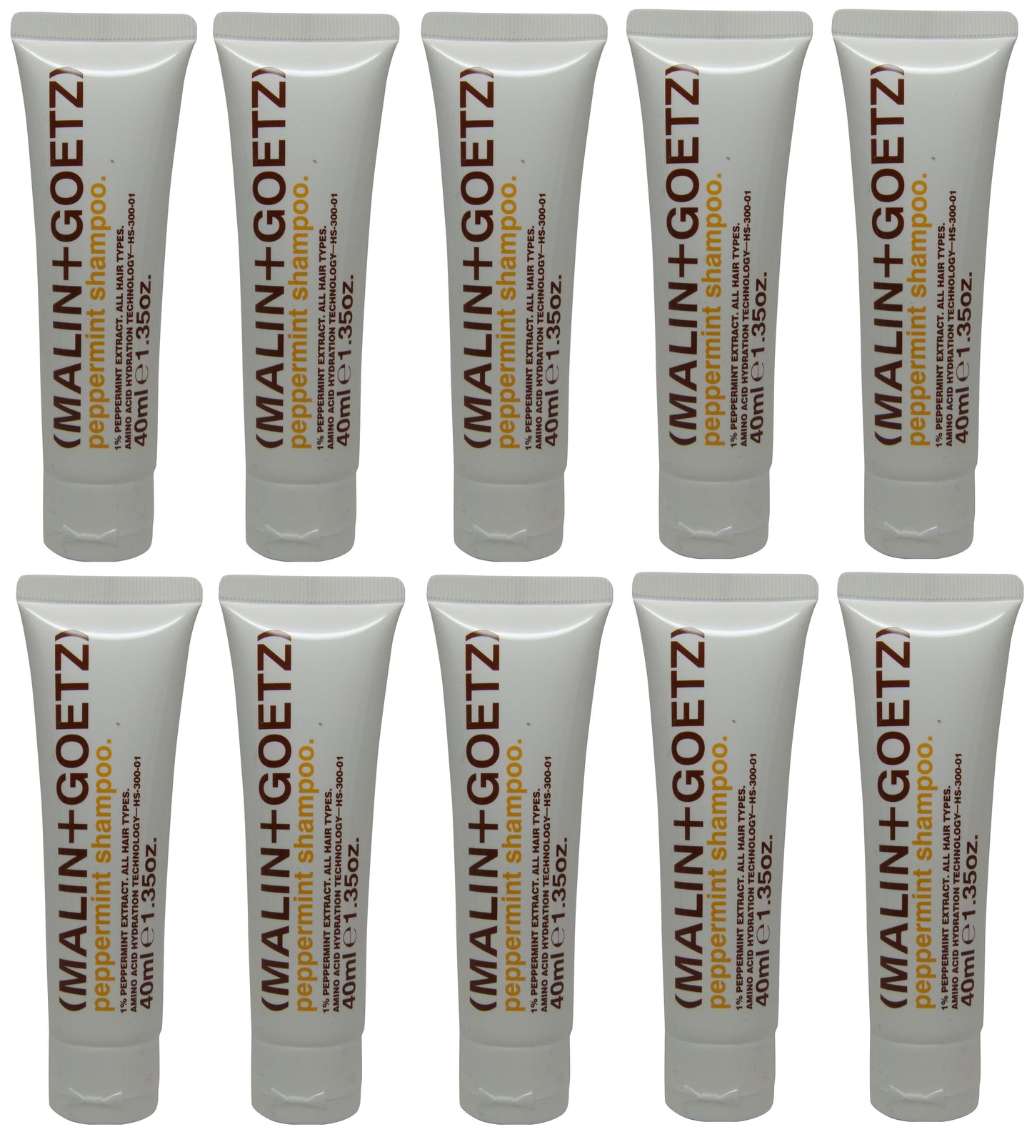 Malin + Goetz Peppermint Shampoo lot of 10 tubes each 1.35oz Total of 13.5oz