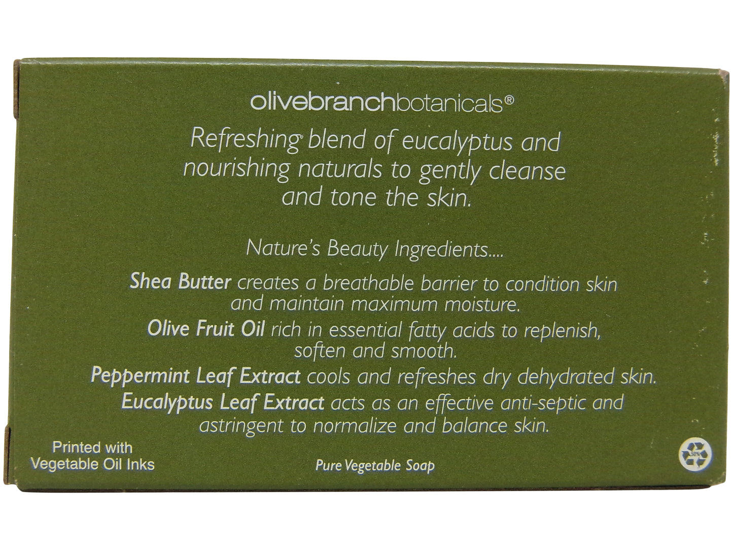 Olive Branch Botanicals Eucalyptus Cleansing Bar 1.75oz Carton Lot of 12 each 1oz Bars. Total 21oz