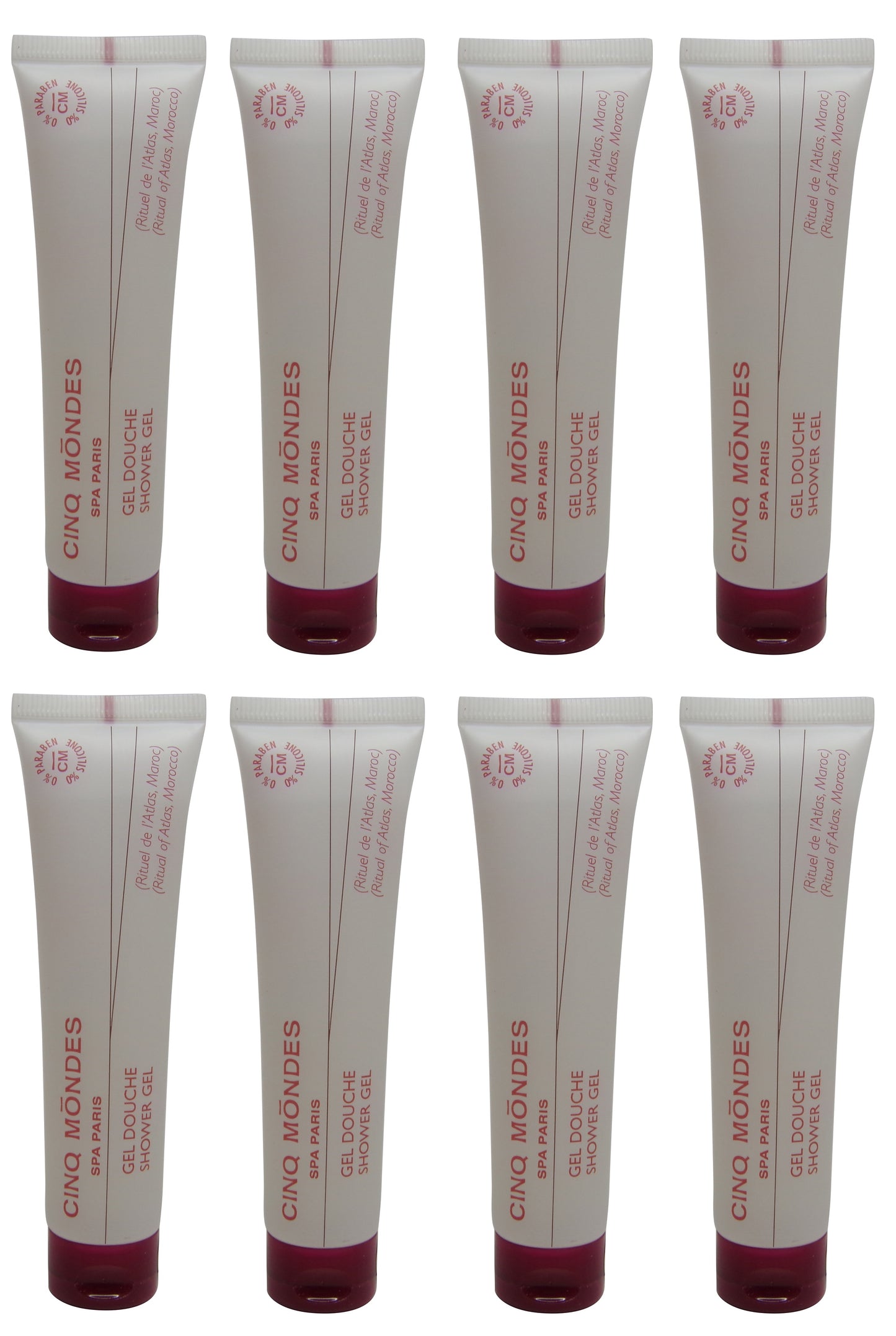 Cinq Mondes Shower Gel Rituel de l'Atlas lot of 8 each 1.35oz. Total of 10.8oz