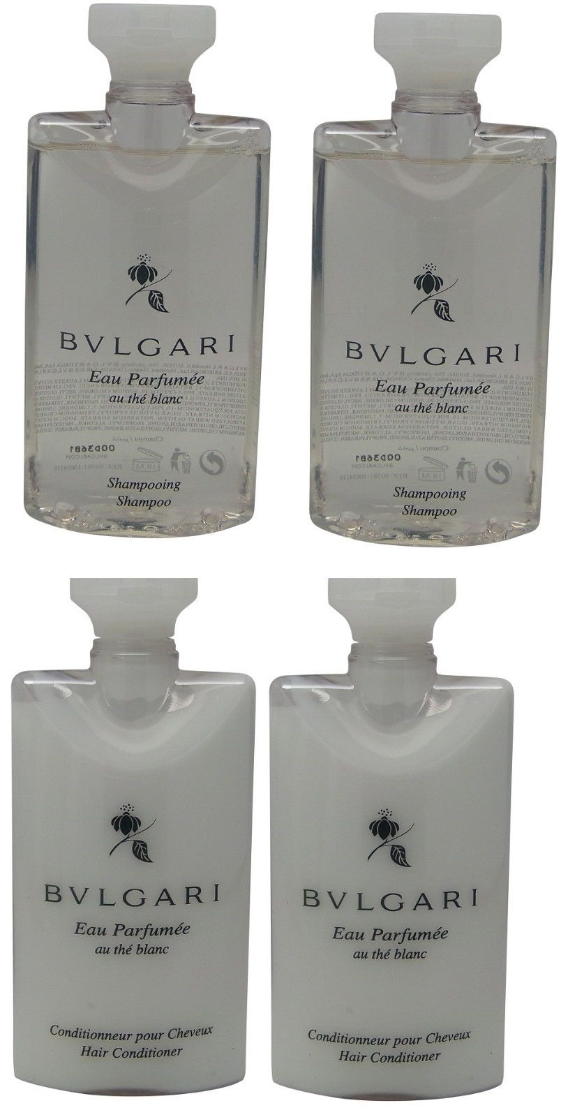Bvlgari White Tea au the blanc Shampoo & Conditioner lot of 4 (2 of each)