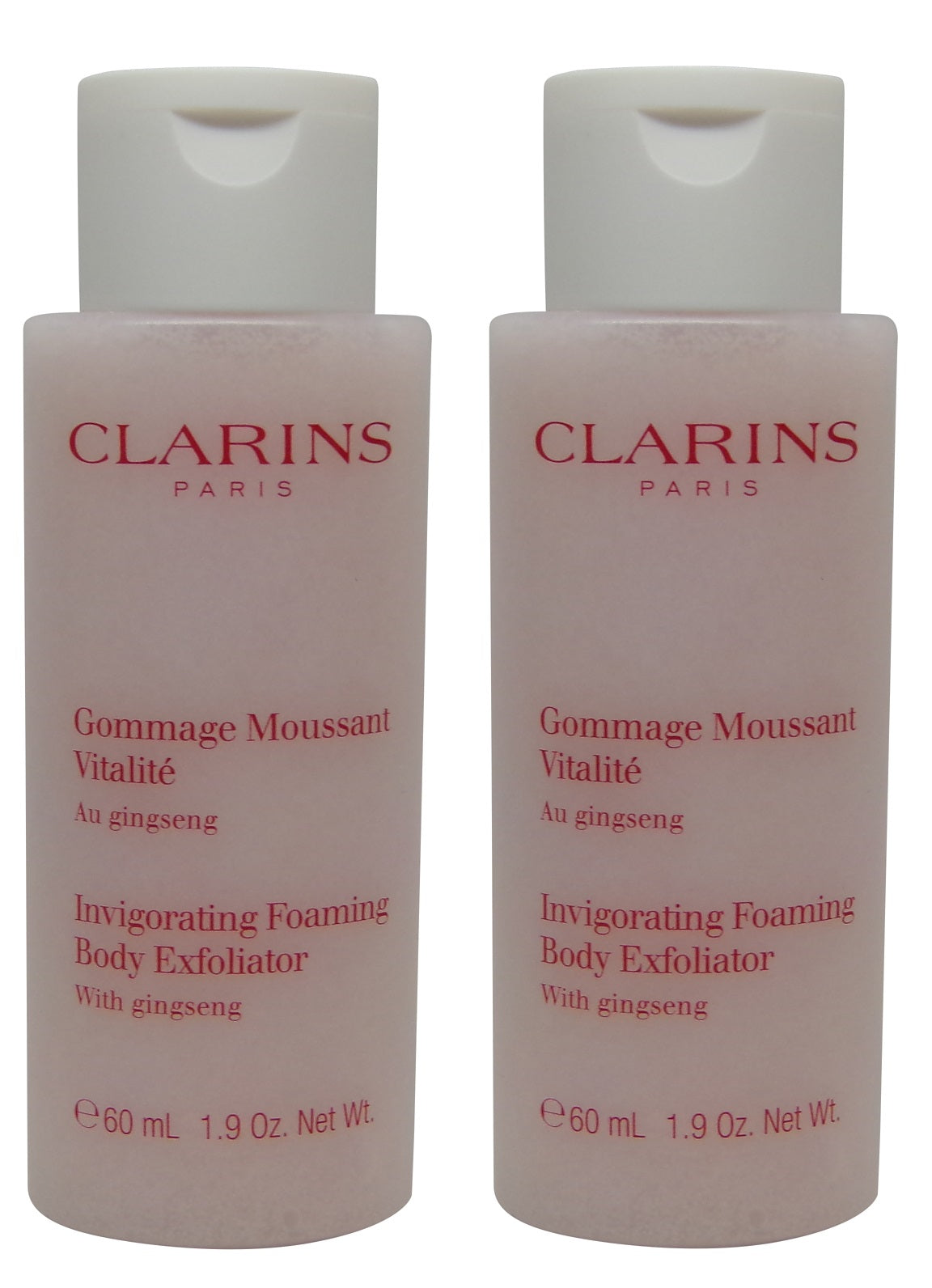 Clarins Invigorating Foaming Body Exfoliator lot of 2 each 2oz Total of 4oz