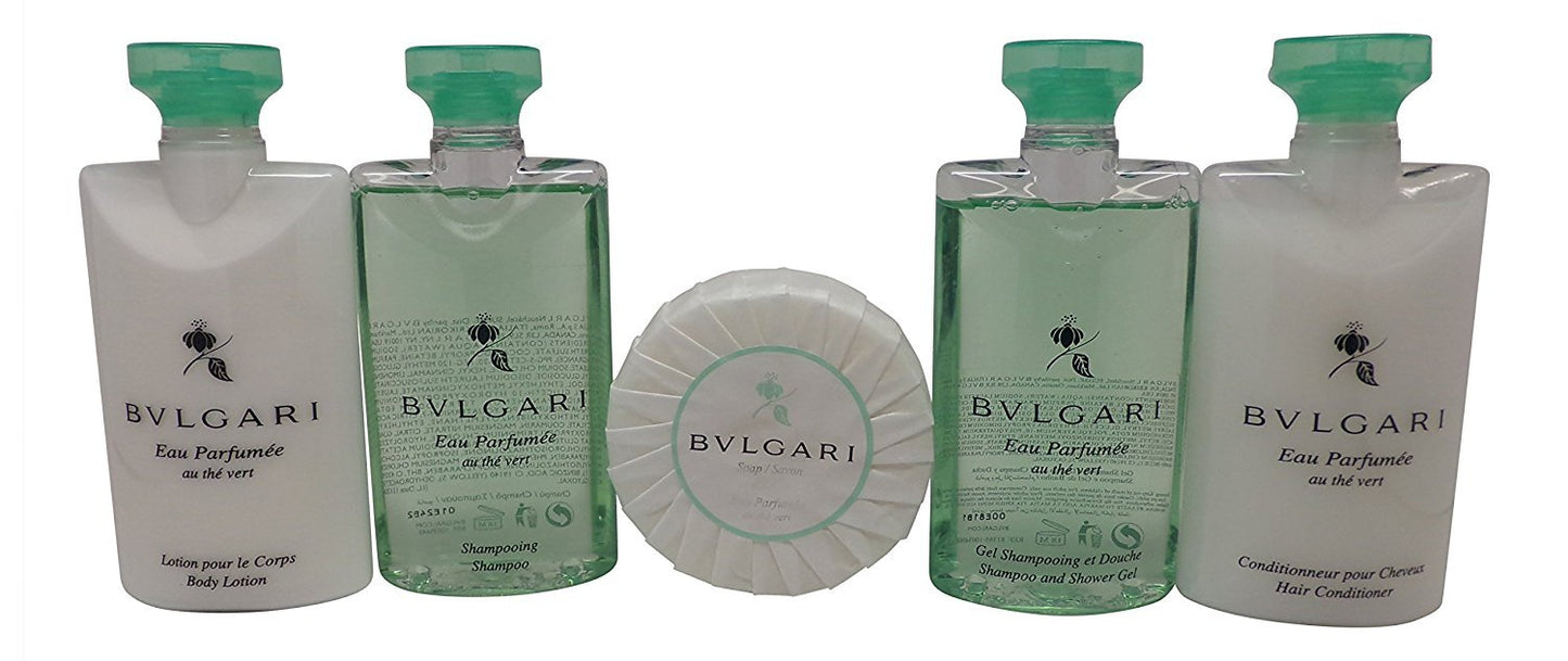 Bvlgari Au the Vert Travel Set Shampoo, Conditioner, Lotion. Shower Gel, & Soap