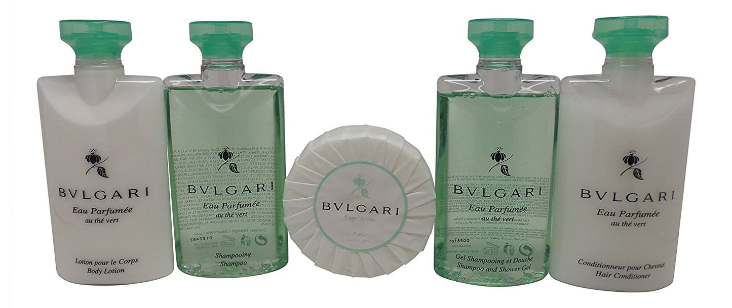 Bvlgari Au the Vert Travel Set Shampoo, Conditioner, Lotion. Shower Gel, & Soap
