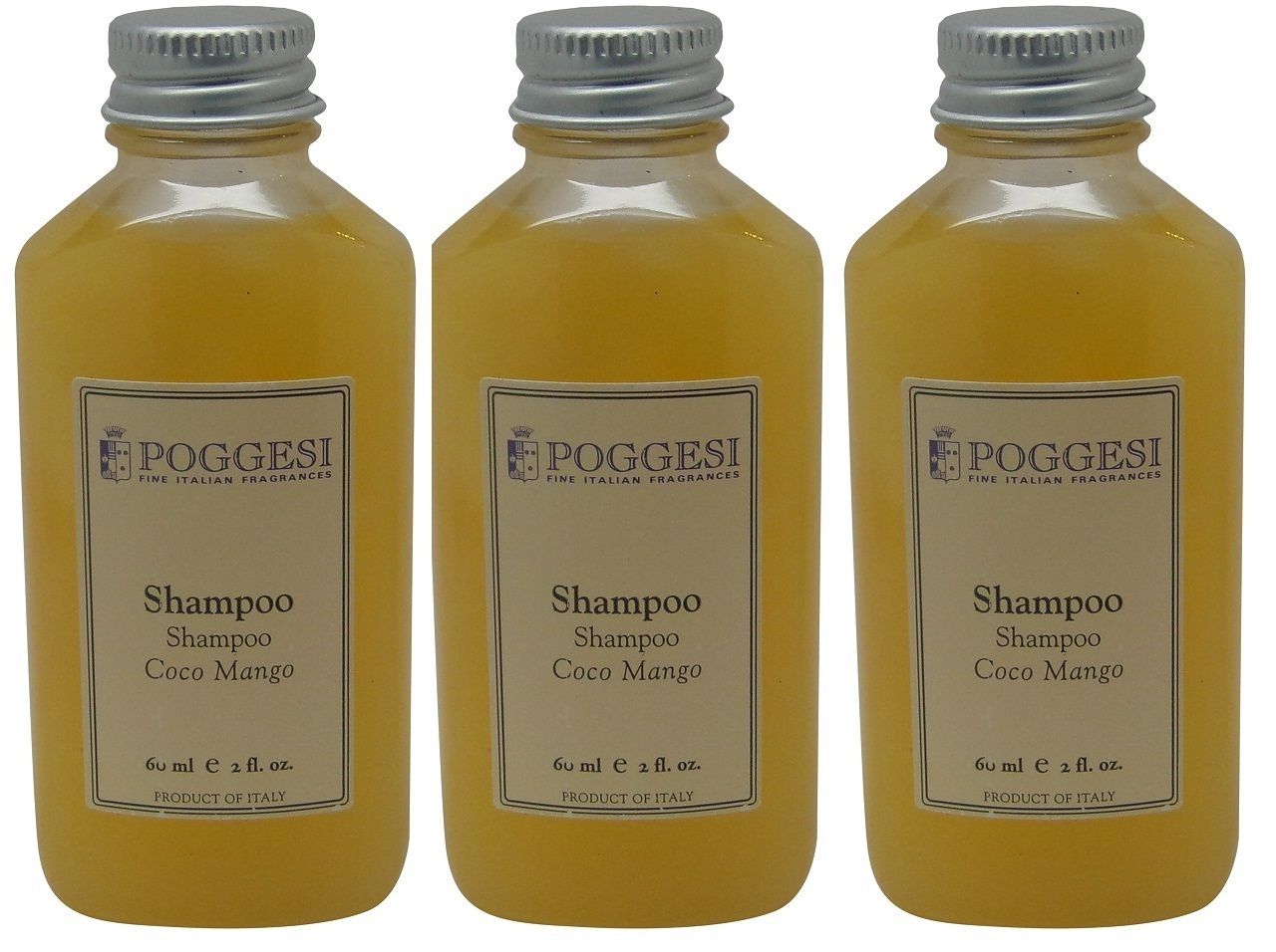 Poggesi Coco Mango Shampoo Lot of 3 each 2oz Bottles. Total of 6oz.