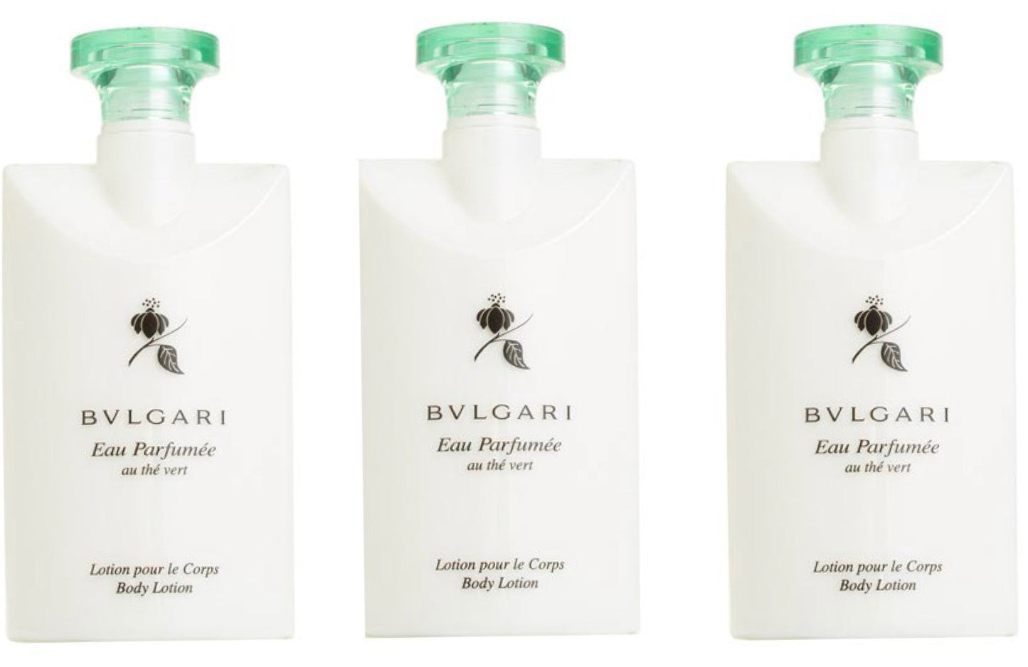 Bvlgari Au The Vert (Green Tea) Lotion - 2.5 Fluid Ounces Each - Set of 3