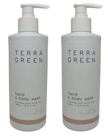 Terra Green Hand and Body Wash Enriched with White Tea (12.8oz) lot of 2 Bottles