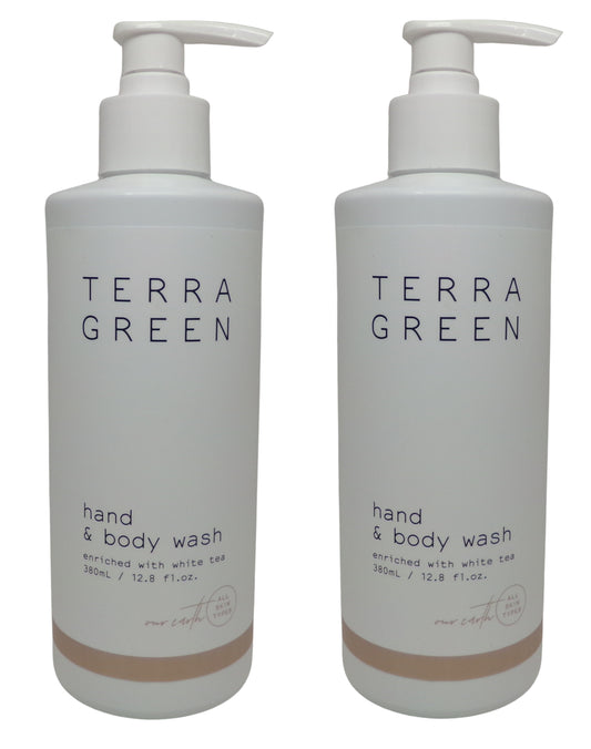 Terra Green Hand and Body Wash Enriched with White Tea (12.8oz) lot of 2 Bottles