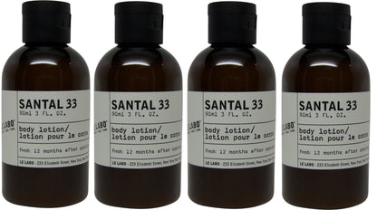 Le Labo Santal 33 Body Lotion lot of 4 each 3oz bottles. Total of 12oz