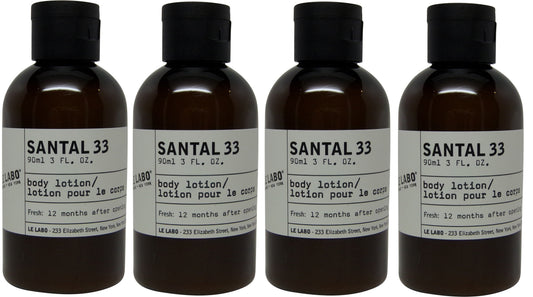 Le Labo Santal 33 Body Lotion lot of 4 each 3oz bottles. Total of 12oz