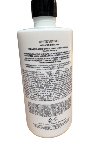 Apotheke White Vetiver Body Lotion 16.2oz Pump Bottle