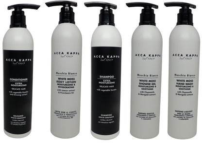 Acca Kappa White Moss Bath Collection Set 5 Pack (10oz Each, Total 50oz)