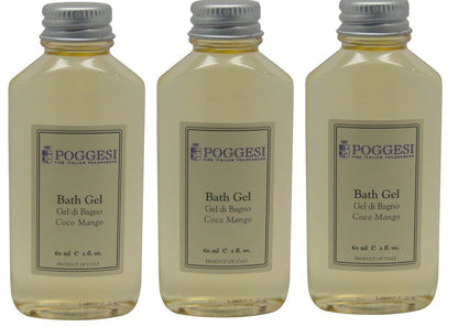 Poggesi Coco Mango Bath Gel Lot of 3 each 2oz Bottles. Total of 6oz.