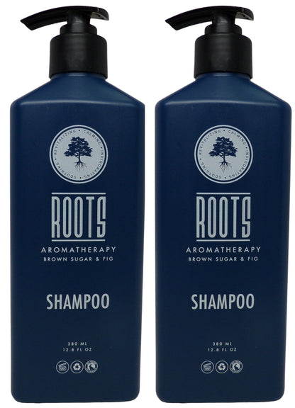 Roots Aromatherapy Brown Sugar & Fig Shampoo Lot of two 12.17oz
