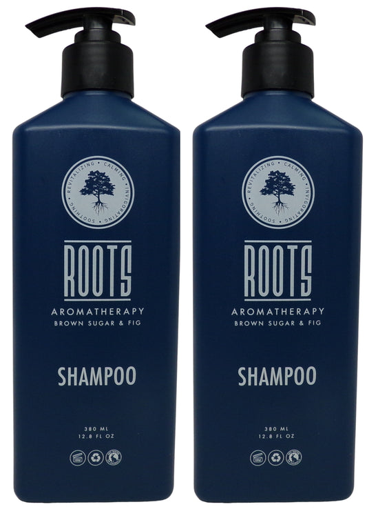 Roots Aromatherapy Brown Sugar & Fig Shampoo Lot of two 12.17oz