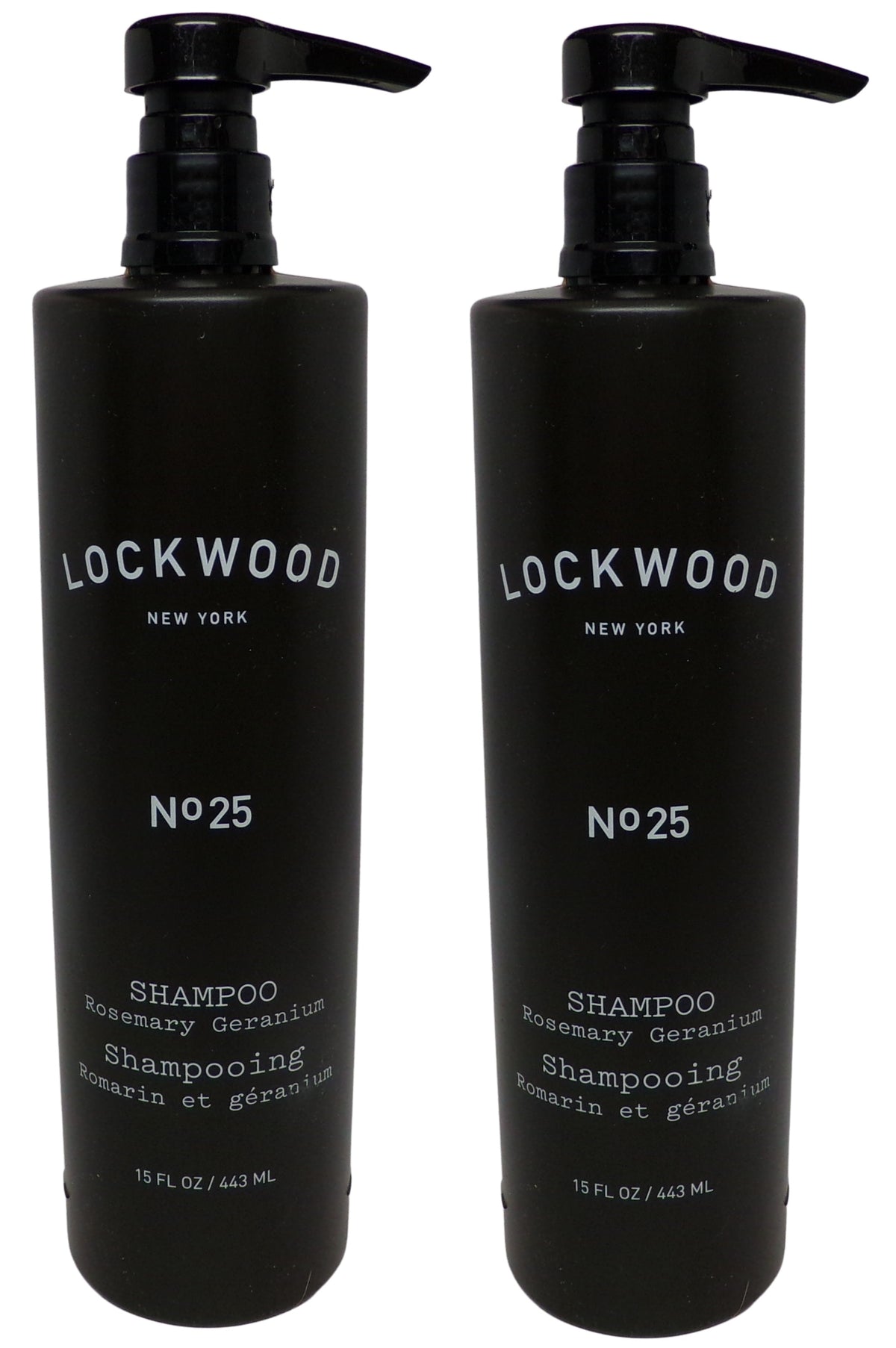Lockwood New York No. 25 Rosemary Geranium Shampoo Lot of Two (15oz)