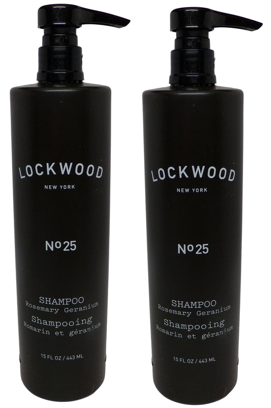 Lockwood New York No. 25 Rosemary Geranium Shampoo Lot of Two (15oz)