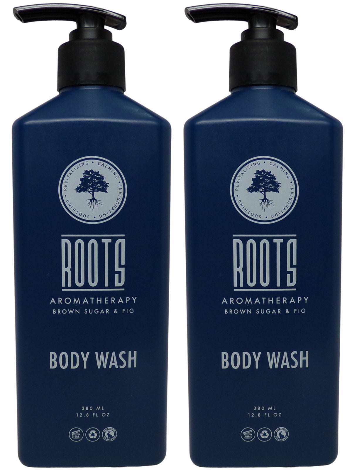 Roots Aromatherapy Brown Sugar & Fig Body Wash Lot of two 12.8oz Bottles