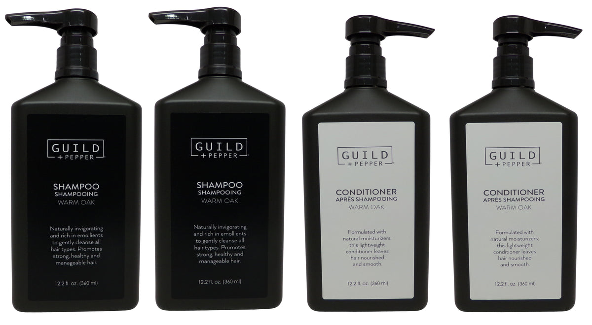Gilchrist & Soames Warm Oak Shampoo and Conditioner Pump Bottles (12oz) 2 of each