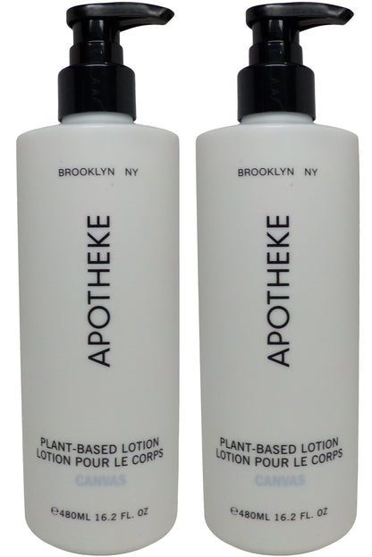 Apotheke Canvas Body Lotion Lot of Two 16.2oz Pump Bottles