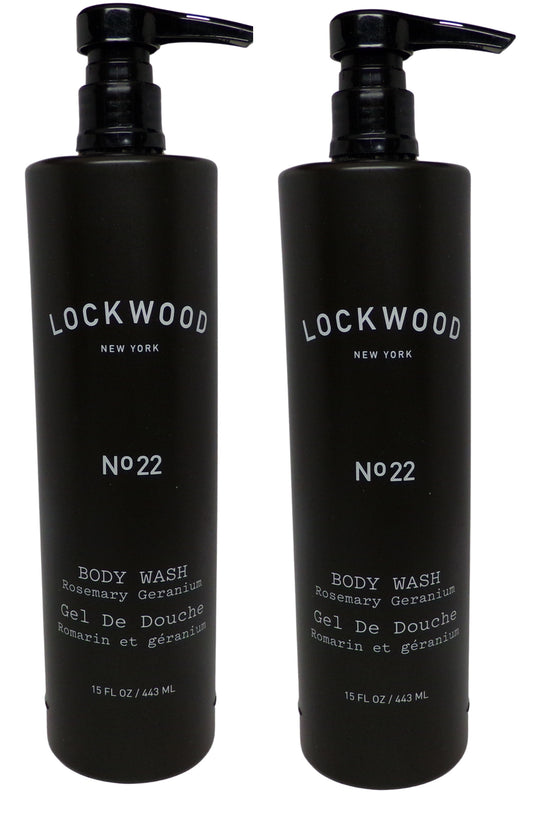 Lockwood New York No. 22 Rosemary Geranium Body Wash Lot of Two (15oz)