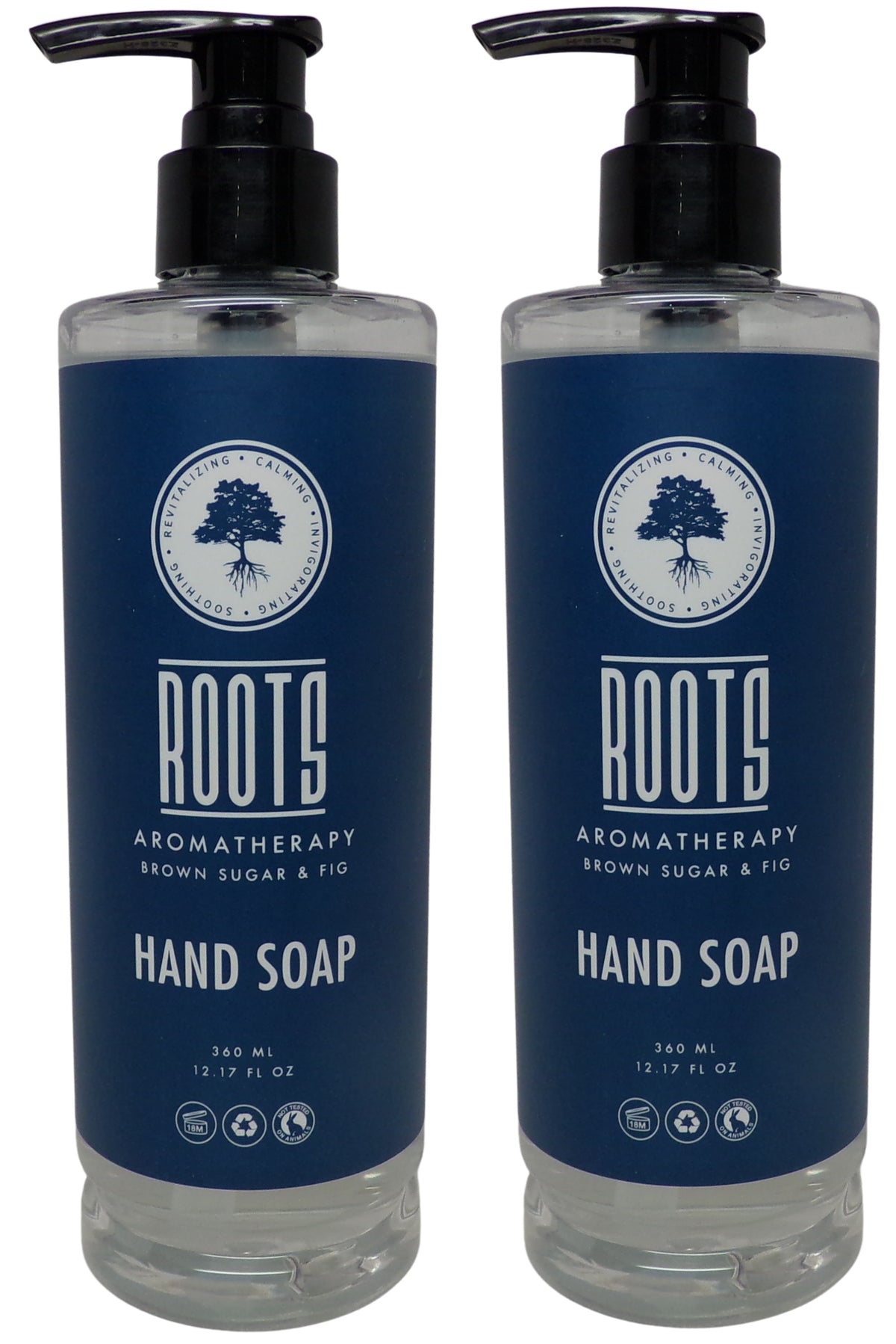 Roots Aromatherapy Brown Sugar & Fig Hand Soap Lot of two 12.17oz Bottles