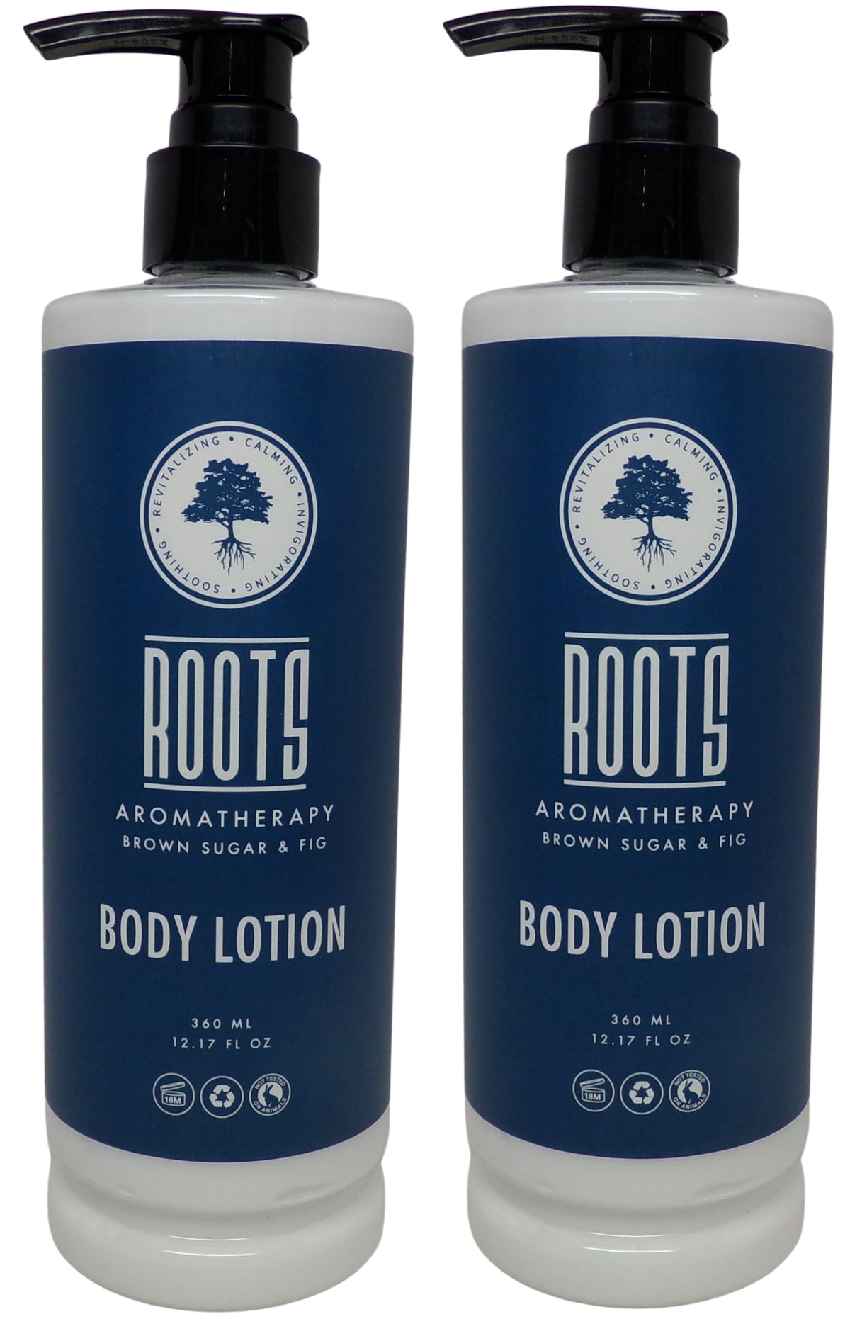 Roots Aromatherapy Brown Sugar & Fig Body Lotion Lot of two 12.17oz Bottles