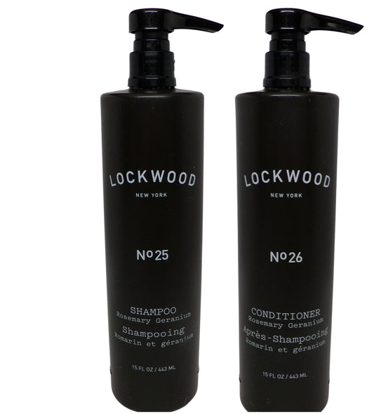Lockwood New York No. 25 Shampoo and No. 26 Conditioner with Rosemary Geranium (15oz)