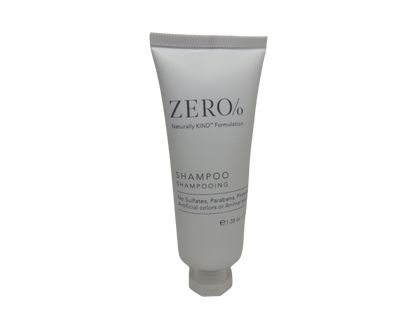 Zero% Shampoo and Conditioner lot of 18 (9 of each) 1.35oz Bottles