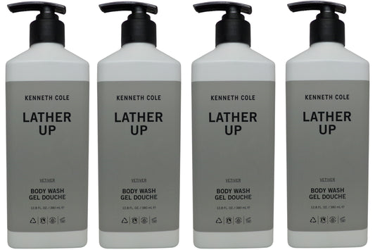 Kenneth Cole Lather Up Vetiver Body Wash Lot of 4 each 12.8oz Bottles