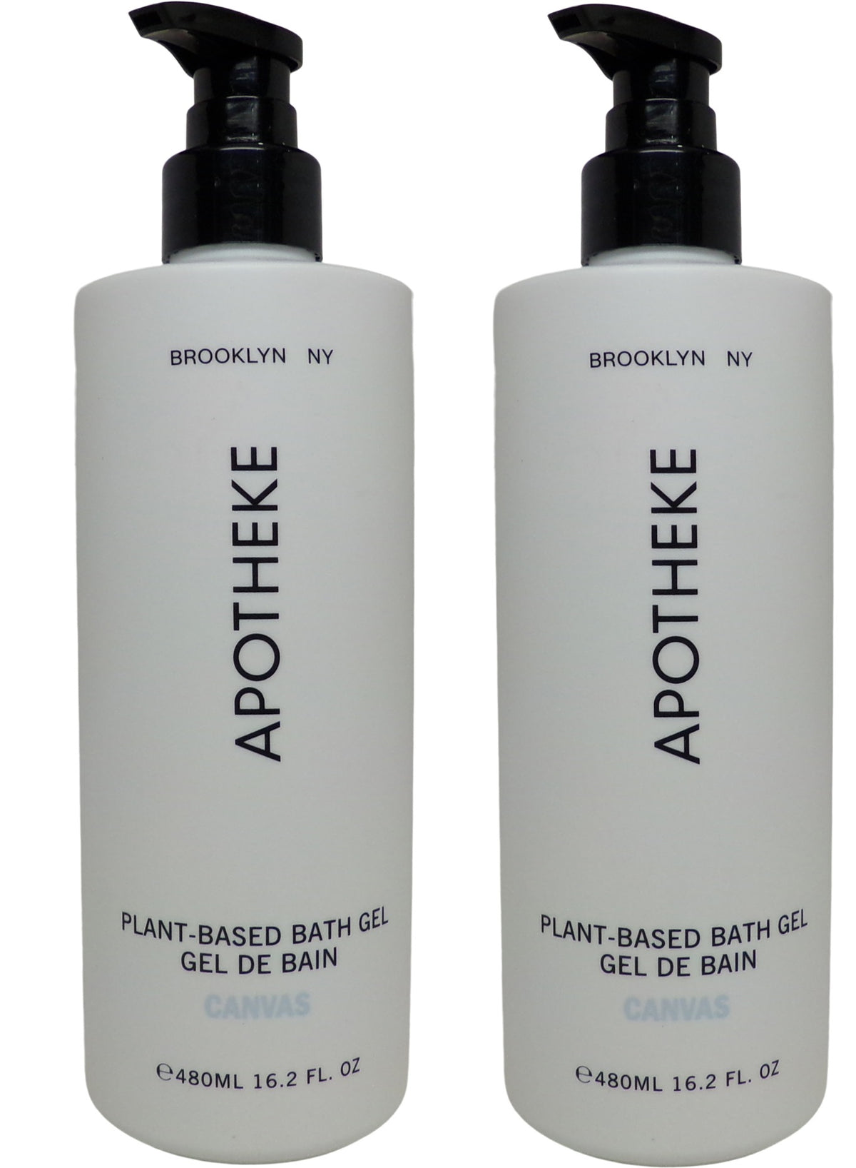 Apotheke Canvas Bath Gel Lot of Two 16.2oz Pump Bottles