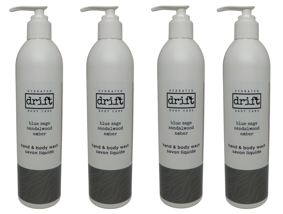 Drift Blue Sage Sandalwood & Amber Hand and Body Wash (12oz) lot of 4. Total of 48oz