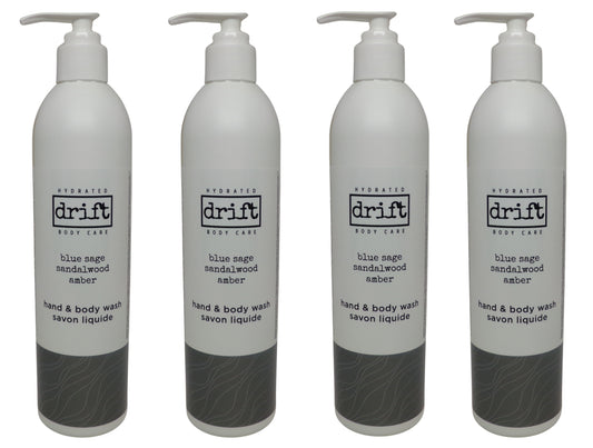 Drift Blue Sage Sandalwood & Amber Hand and Body Wash (12oz) lot of 4. Total of 48oz