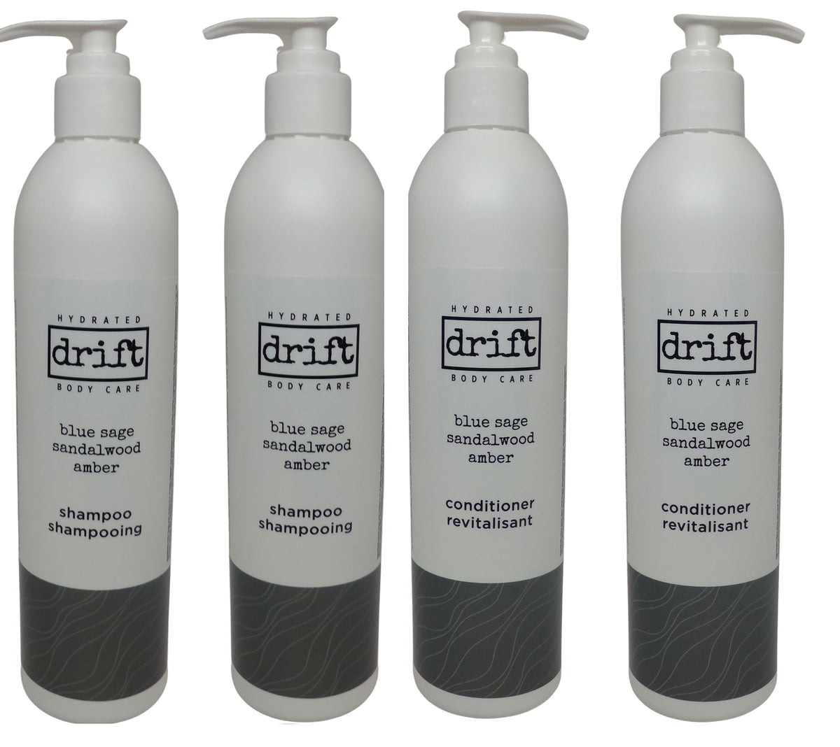 Drift Blue Sage Sandalwood & Amber Shampoo and Conditioner 12oz Bottles 2 of ea