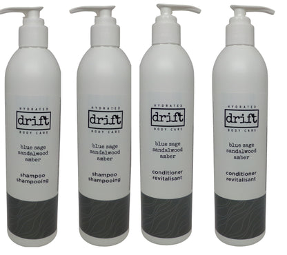 Drift Blue Sage Sandalwood & Amber Shampoo and Conditioner 12oz Bottles 2 of ea