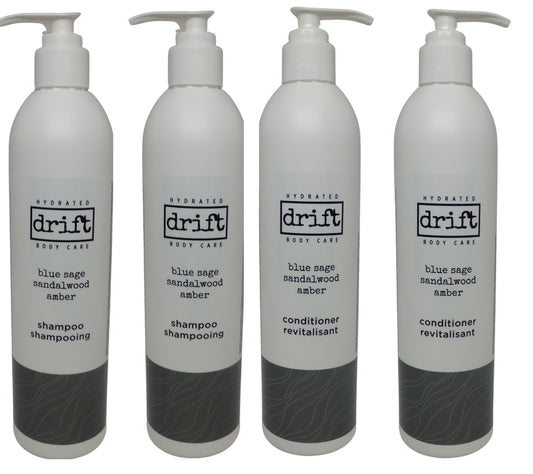 Drift Blue Sage Sandalwood & Amber Shampoo and Conditioner 12oz Bottles 2 of ea