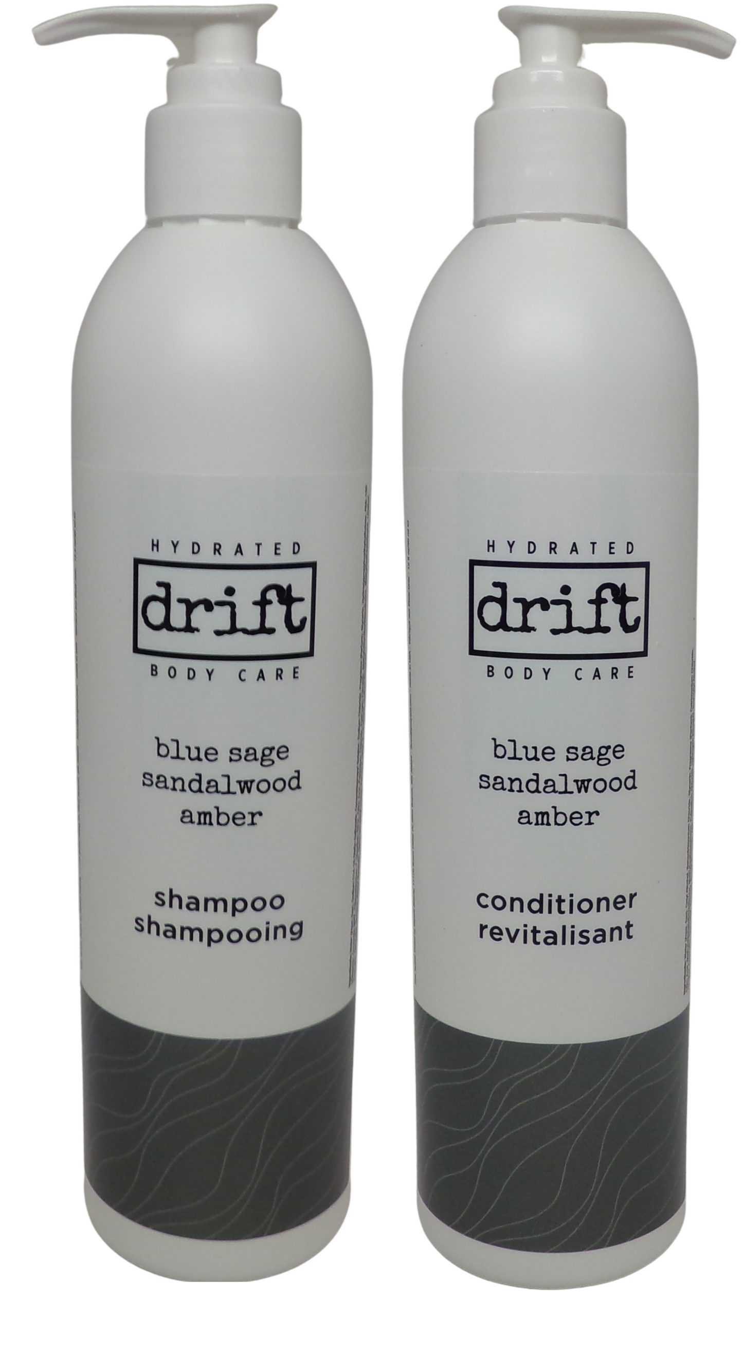 Drift Blue Sage Sandalwood & Amber Shampoo and Conditioner 12oz Bottles