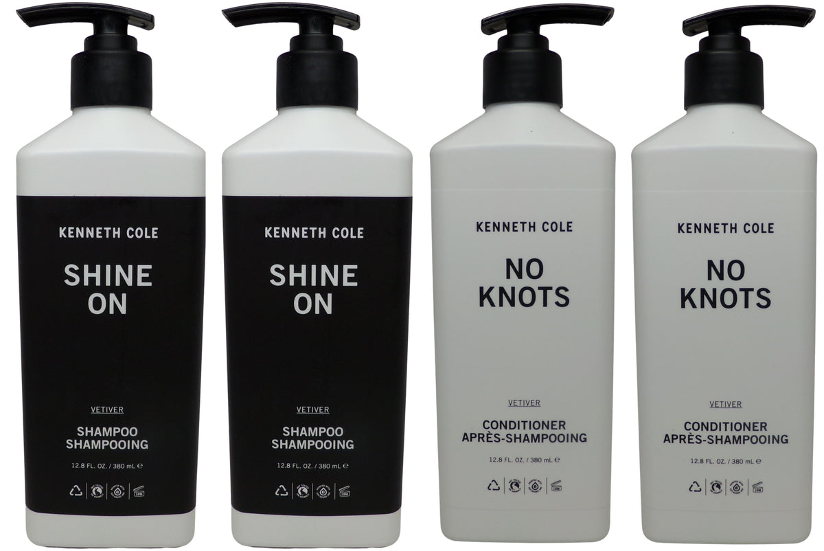 Kenneth Cole Shine On Vetiver Shampoo and No Knots Conditioner Two of ea(12.8oz)