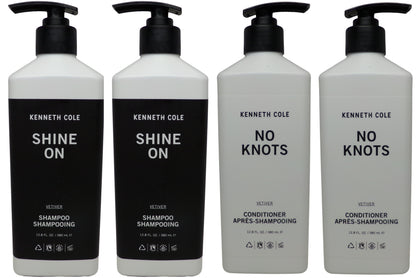 Kenneth Cole Shine On Vetiver Shampoo and No Knots Conditioner Two of ea(12.8oz)