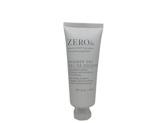 Zero% Shower Gel Lot of 18 each 1.35oz Bottles Total of 24.3oz