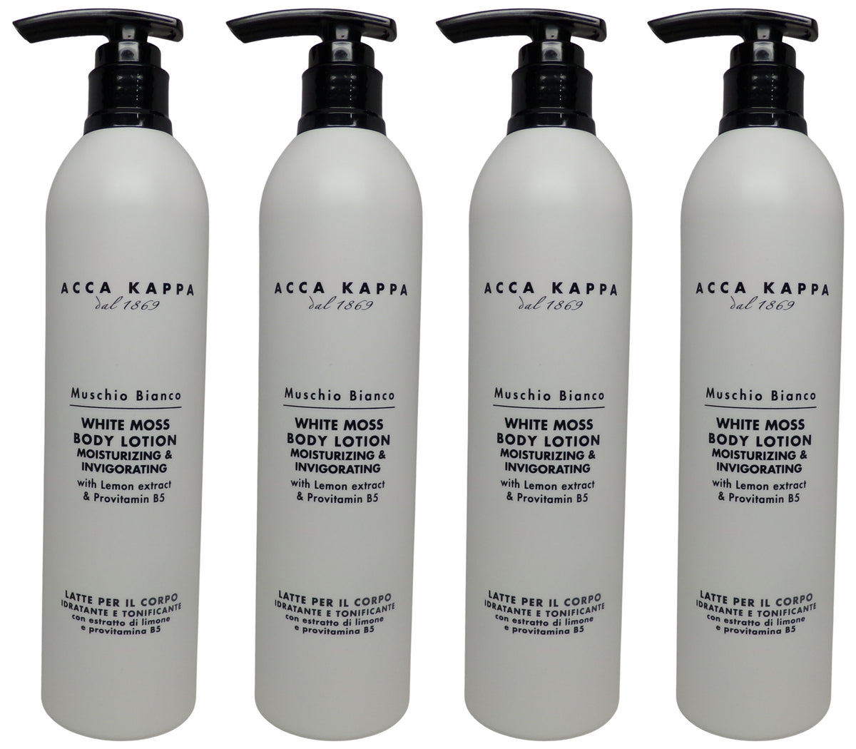 Acca Kappa White Moss Body Lotion 4 Pack (10oz Each, Total 40oz)