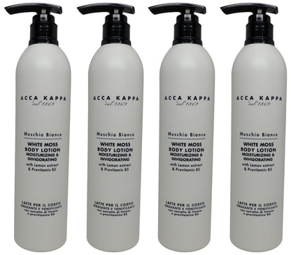 Acca Kappa White Moss Body Lotion 4 Pack (10oz Each, Total 40oz)