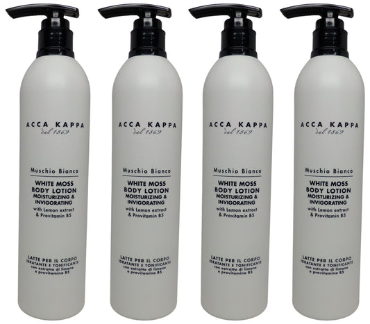 Acca Kappa White Moss Body Lotion 4 Pack (10oz Each, Total 40oz)