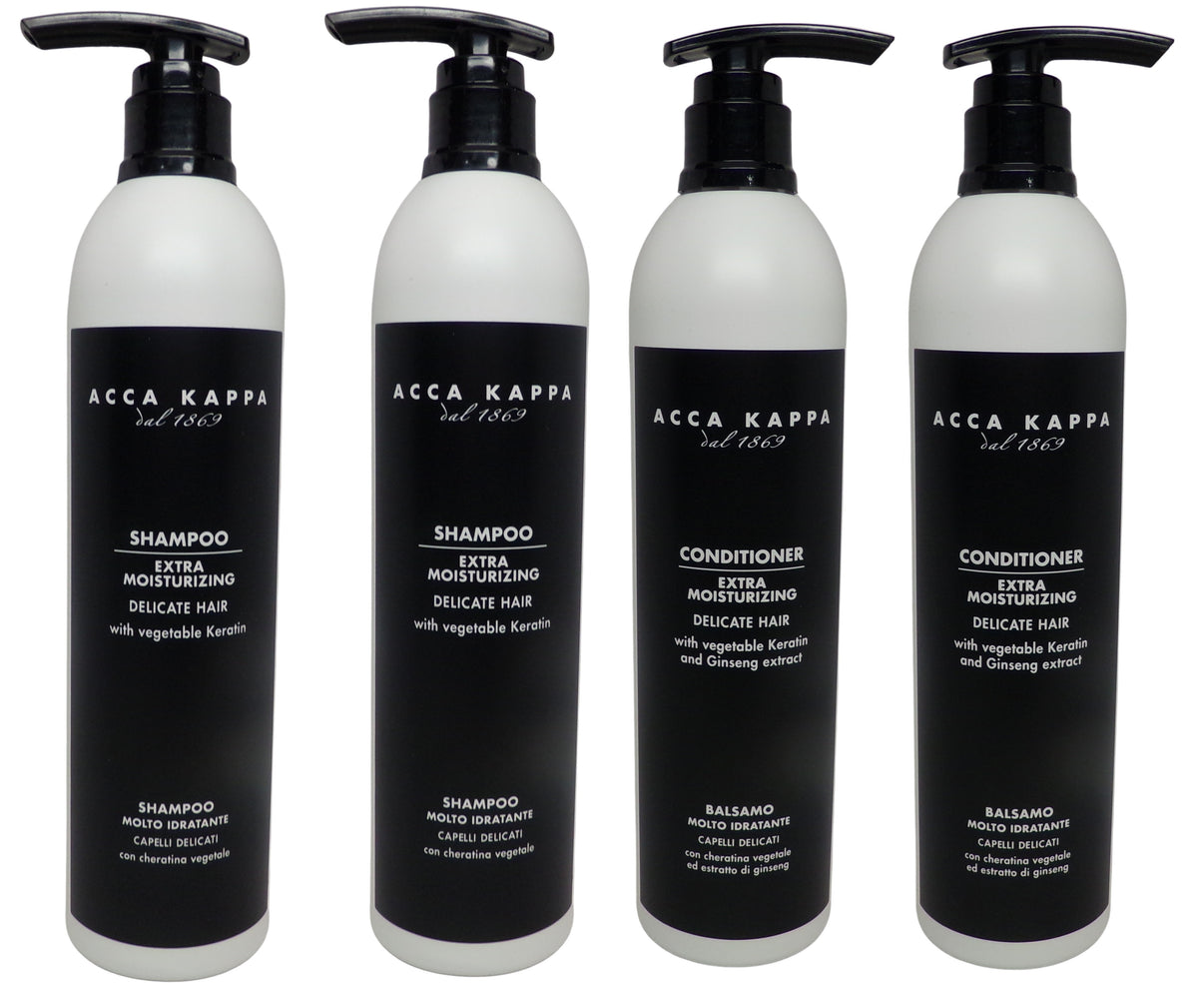 Acca Kappa White Moss Shampoo and Conditioner Set 4 Pack (10oz Each, Total 40oz)